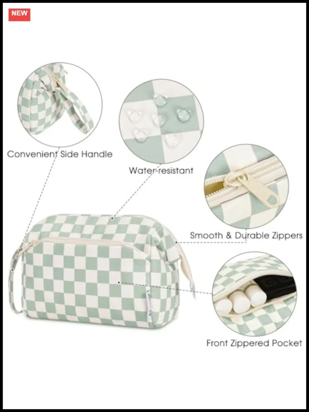 Wide Open Travel Makeup Bag Toiletry Case with Multiple Compartments,